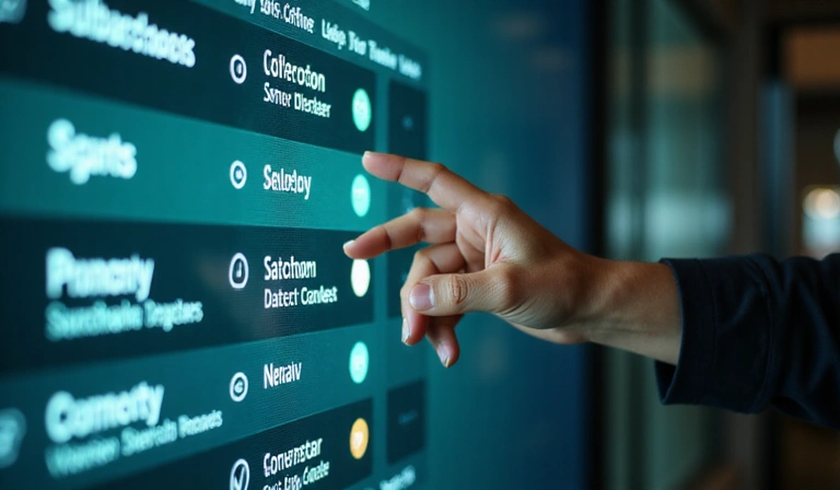 User interacting with digital privacy settings, emphasizing control over personal data